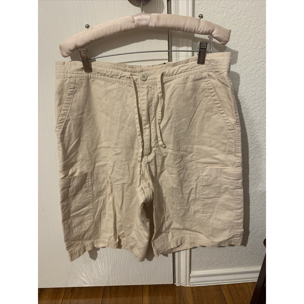 DKNY Jeans Men's Urban Workers Linen Shorts Size 32 Beige